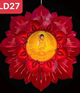 lồng đèn hoa sen hào quang LD27 đỏ