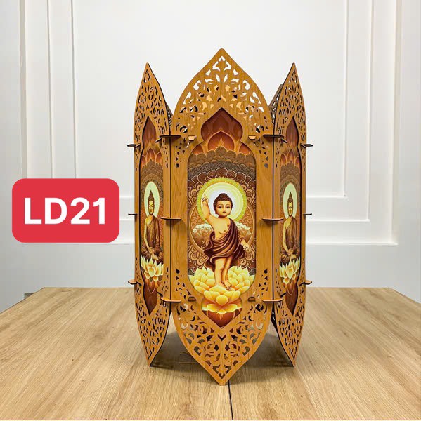 lông đèn lục giác gỗ LD21 53cm