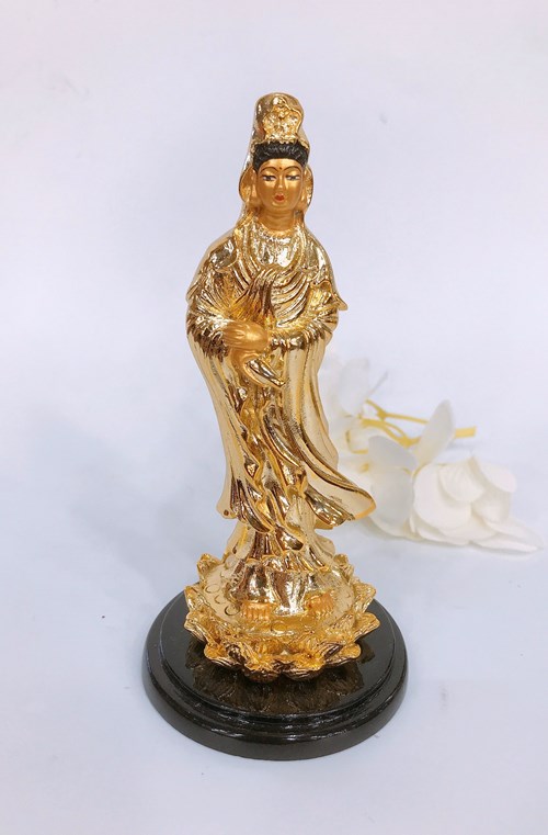 Quan âm đứng nhỏ xi vàng XV05