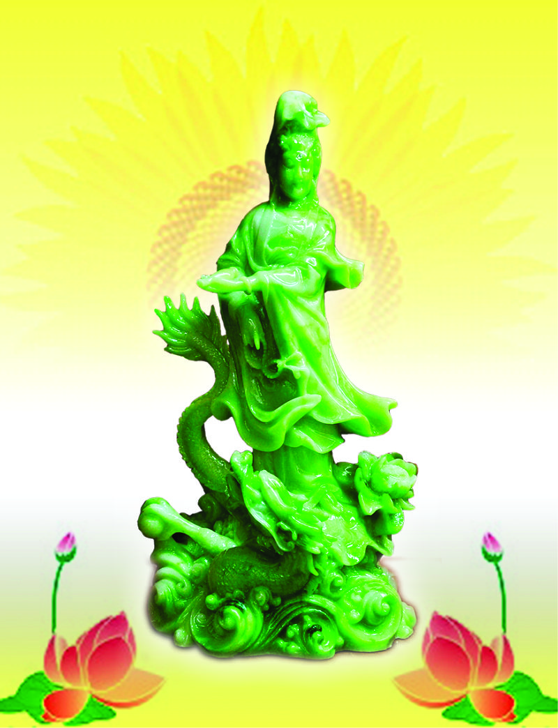 Quan Âm đứng rồng xanh