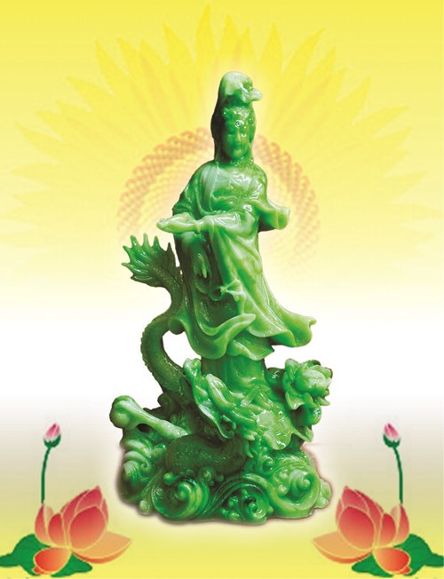 Quan Âm đứng rồng xanh
