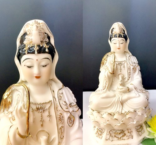 Quan Âm Lục Giác Sen Trắng 14inch