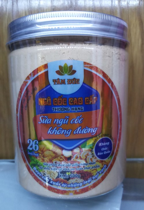 Bột sữa ngũ cốc không đường  Tâm Đức 500g