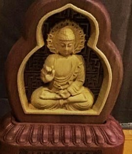 Tôn tượng Phật bằng gỗ (để xe)