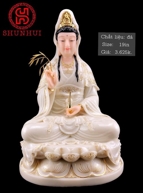 Tượng quan âm màu trắng