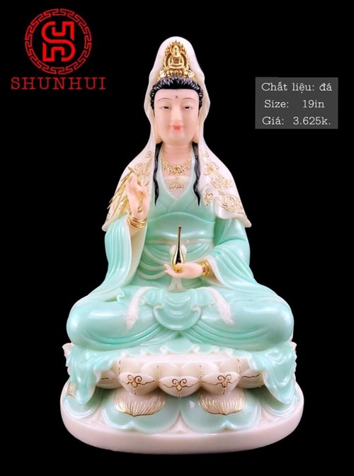 Tượng quan âm màu xanh