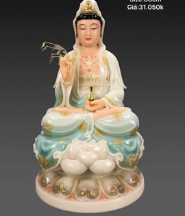 Tượng Quan Âm xanh ngọc 88cm