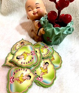 Cài áo phật đản lá bồ đề