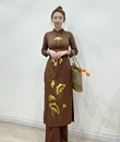 Áo dài linen vẽ