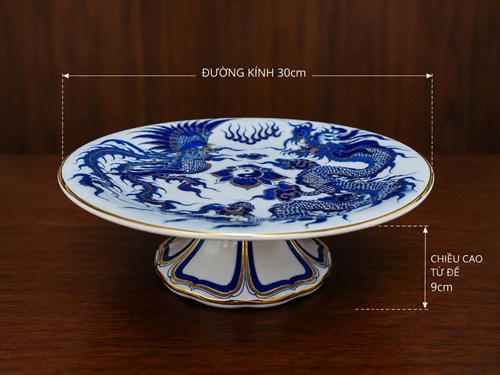 Mâm Bồng Vàng Nổi Lam F30