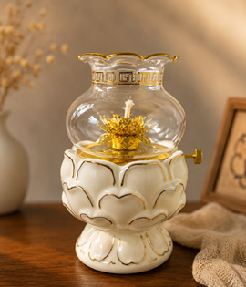 đèn dầu 3 tầng sen lớn