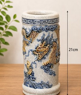 Ống hương men rạn s2 rồng