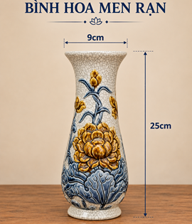 lọ huệ men rạn h25