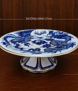 Mâm Bồng Vàng Nổi Lam F27