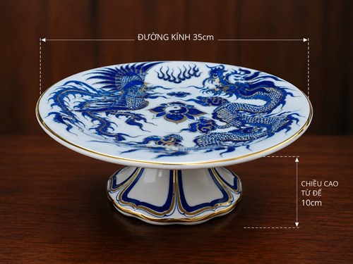 Mâm Bồng Vàng Nổi Lam F35