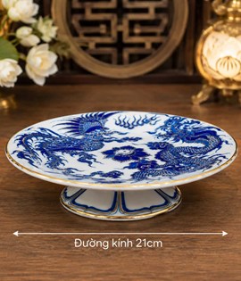 Mâm Bồng Vàng Nổi Lam F21