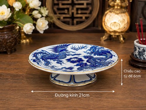 Mâm Bồng Vàng Nổi Lam F21