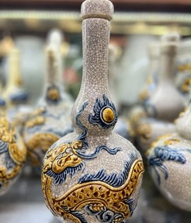 Nậm 2 bầu men rạn S1 rồng