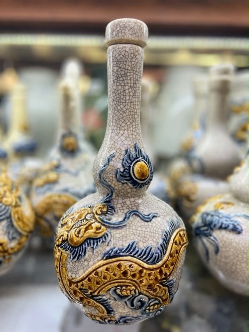 Nậm 2 bầu men rạn S1 rồng