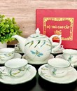 ấm chén Ml 2 trúc chuồn xanh chỉ vàng