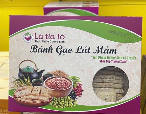 Bánh gạo lứt mầm 300g ( lá tía tô)