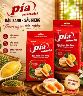 BÁNH PÍA CHAY ĐẬU XANH SẦU RIÊNG - ĐỎ GIẢM NGỌT