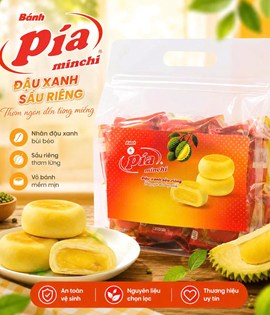 BÁNH PÍA CHAY ĐẬU XANH SẦU RIÊNG - ĐỎ VÀNG