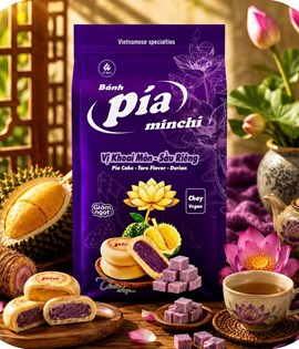 BÁNH PÍA CHAY KHOAI MÔN SẦU RIÊNG - TÍM GIẢM NGỌT