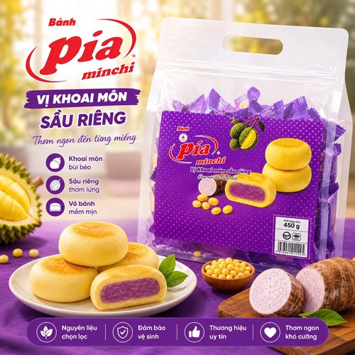 BÁNH PÍA CHAY KHOAI MÔN SẦU RIÊNG - TÍM
