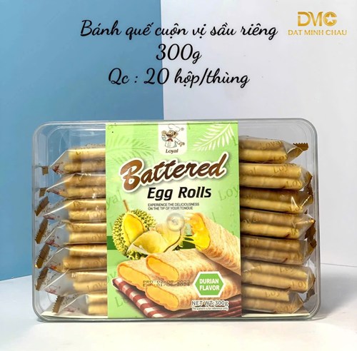 Bánh quế cuộn vị sầu riêng 300g