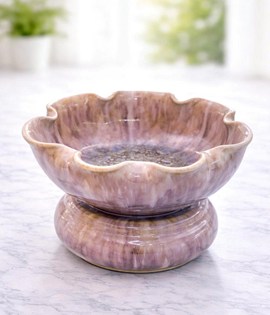 bát hoa kèm đế 16cm hoàng thổ