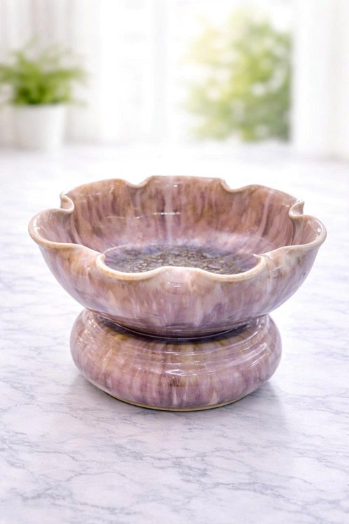 bát hoa kèm đế 20cm hoàng thổ