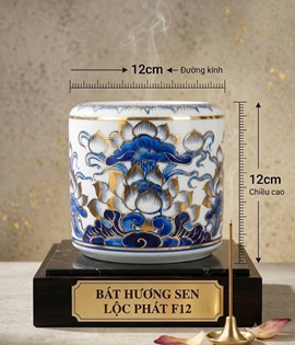 bát hương sen lộc phát F12