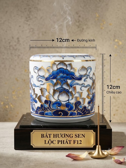 bát hương sen lộc phát F12