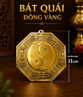 bát quái đồng 11cm âm dương