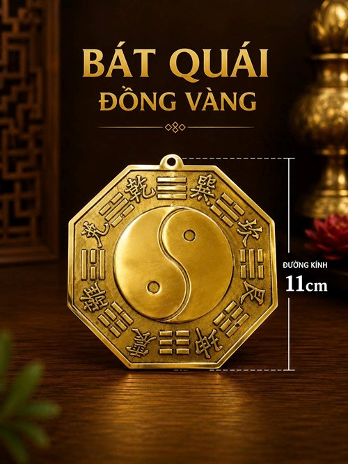 bát quái đồng 11cm âm dương