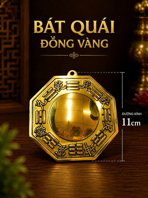 bát quái đồng 11cm gương