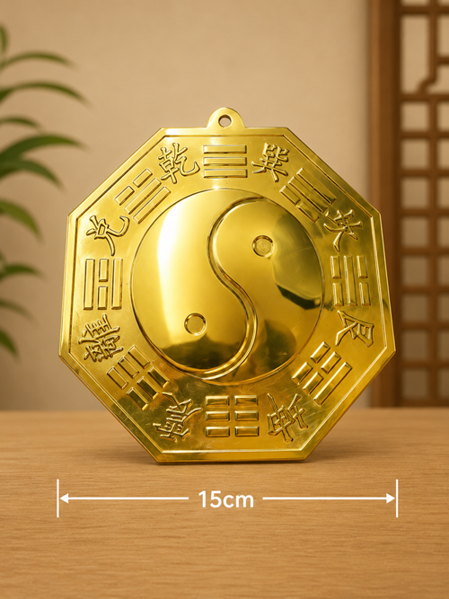 bát quái đồng 15cm âm dương