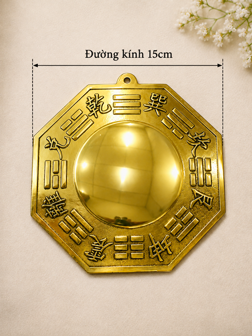 bát quái đồng 15cm gương