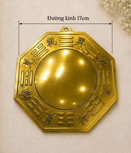 bát quái đồng 17cm gương