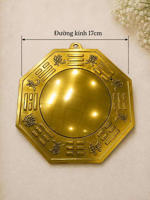 bát quái đồng 17cm gương