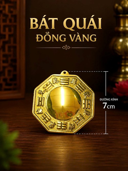bát quái đồng 6.5cm gương
