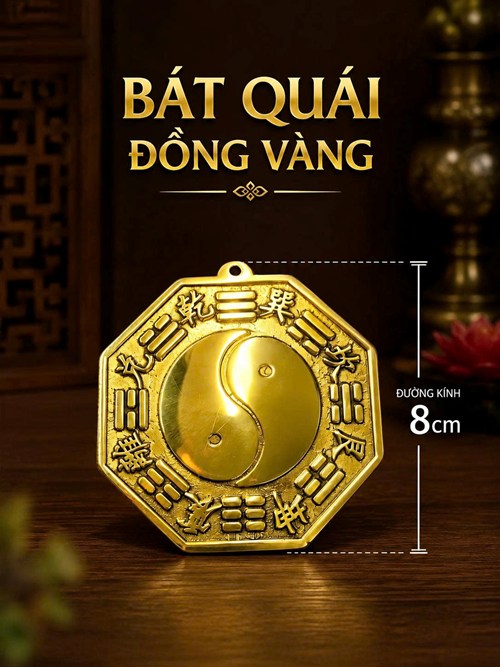 bát quái đồng 8cm TA âm dương