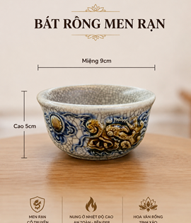 bát rồng men rạn