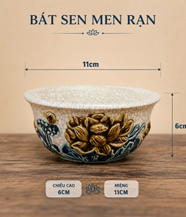 bát sen men rạn