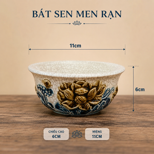 bát sen men rạn