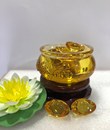 Bát Tụ Bảo Lưu Ly Vàng + Đế Gỗ
