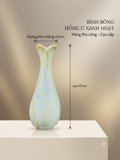 BÌNH BÔNG HỒNG 17 XANH BƠ
