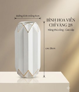 BÌNH HOA VIỀN CHỈ VÀNG 28