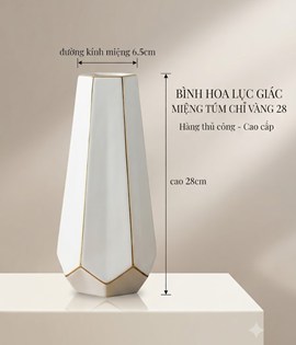 BÌNH LỤC GIÁC MIỆNG TÚM CHỈ VÀNG 28